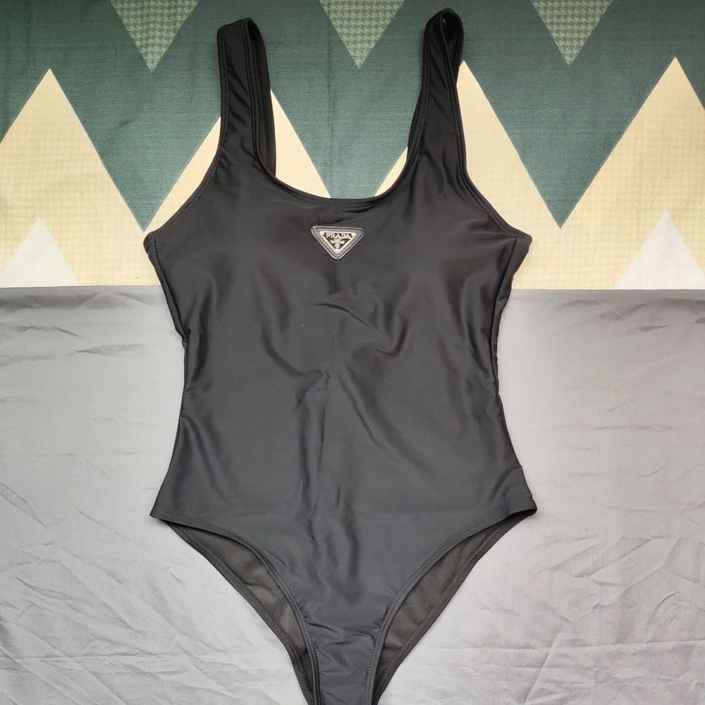 Prada Black Logo-Accent Bikini One-Piece